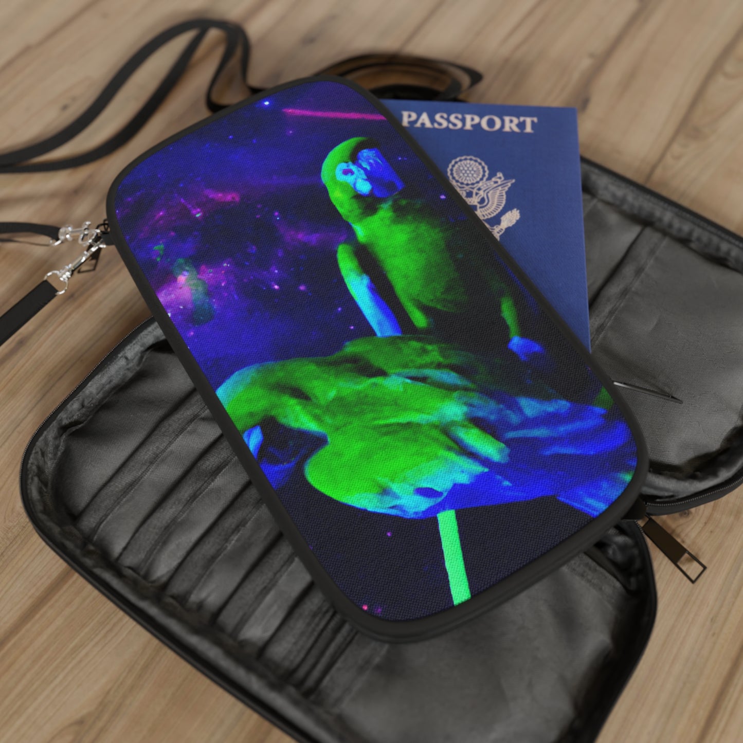 Passport Wallet – Perfect for Travelers & Adventurers / Galactic Parrots