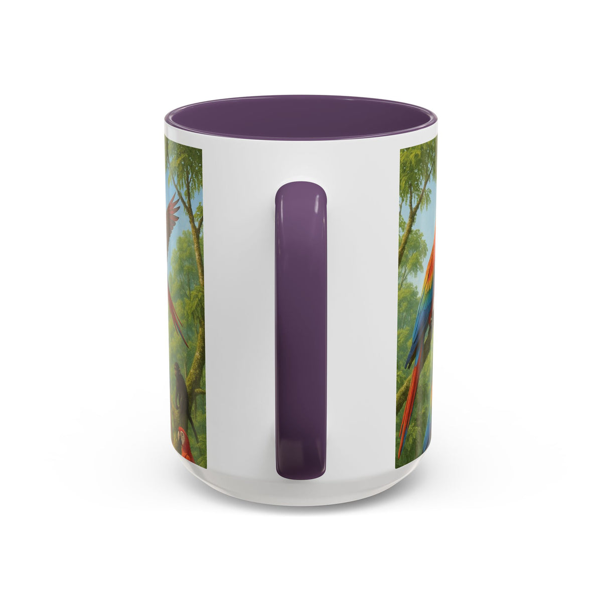 Accent Coffee Mug (11, 15oz), 8 Colors - UFO and Macaws