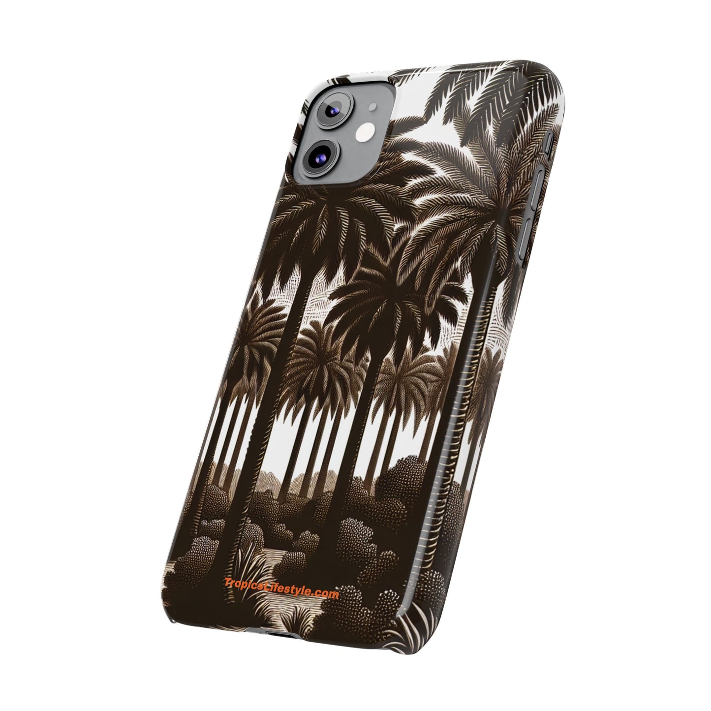 Slim Phone Cases - Woodcut Palm Grove