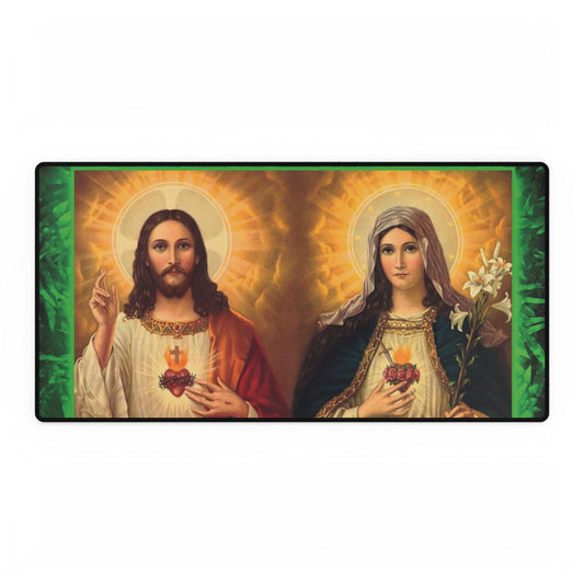 Religious Desk Mats, Tropical Glow Jesus and Mary