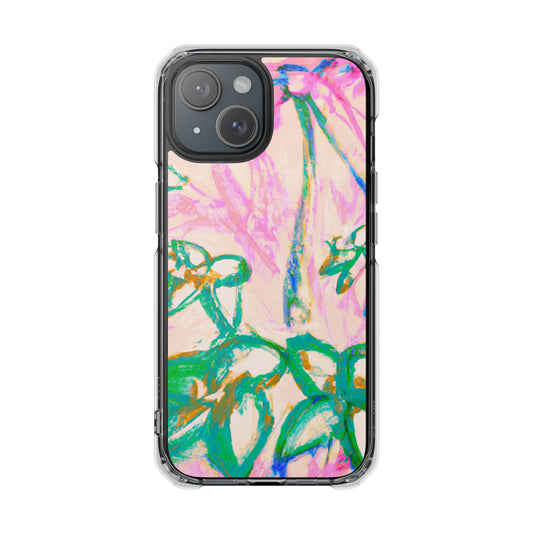 Tropical Doodles/Pink Magnetic Clear Phone Case, Many Models