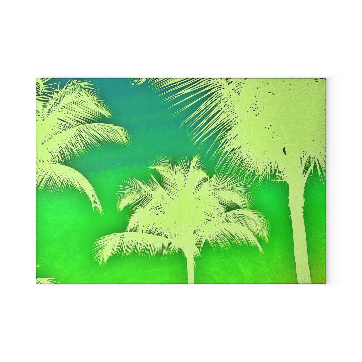 Glass Cutting Board, 2 sizes - Palm Glow/Green