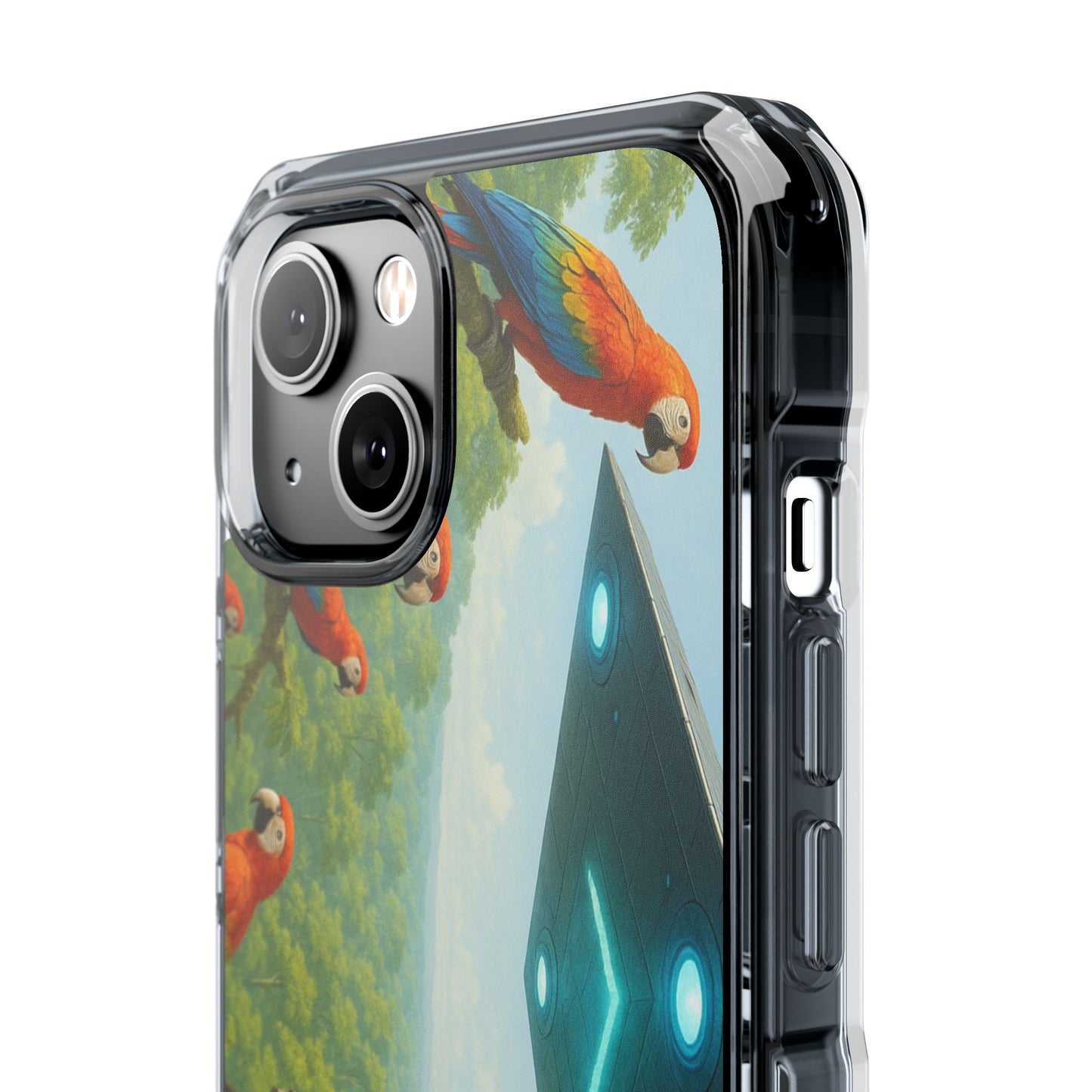 UFO and Macaws Magnetic Clear Phone Case, Many Models