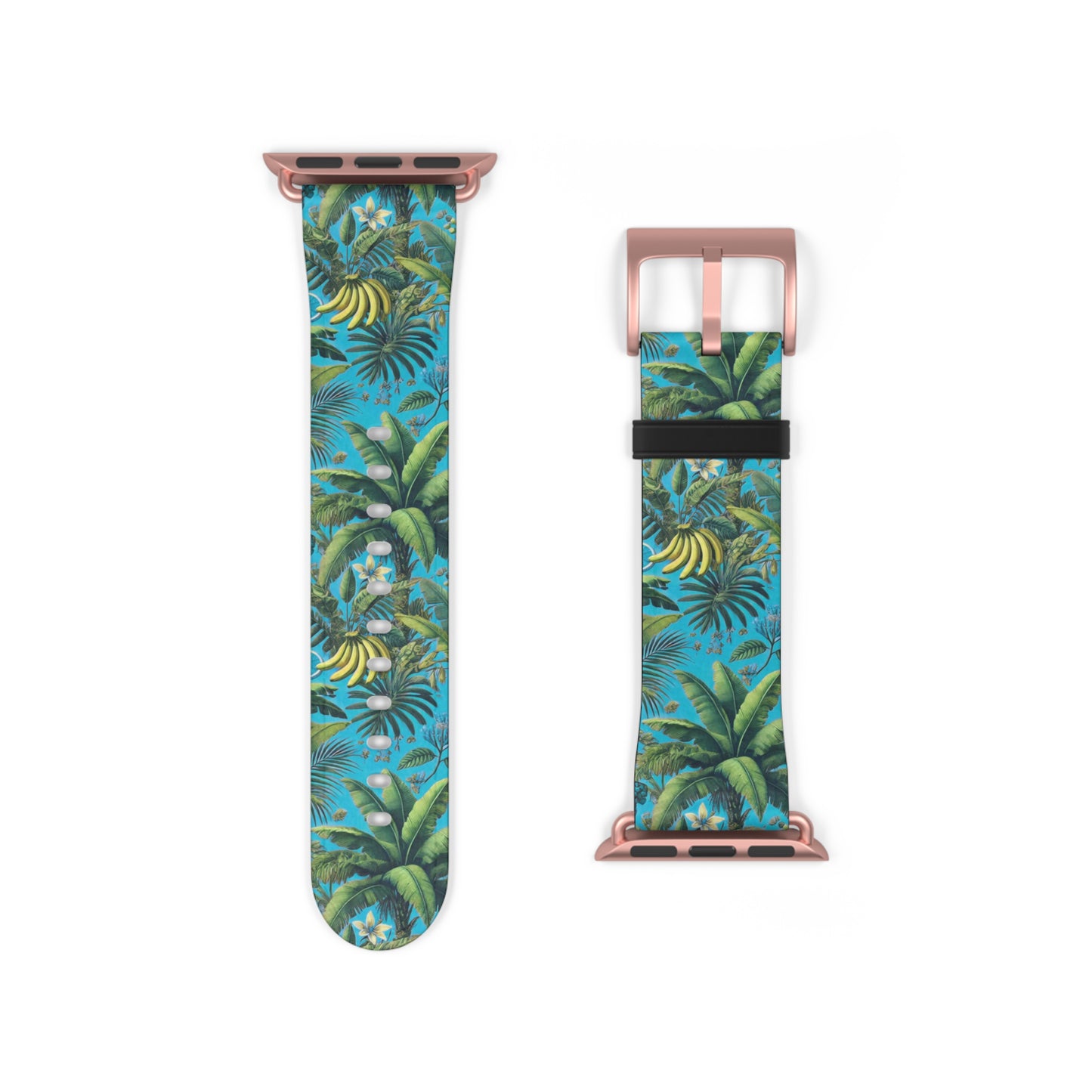 Apple Watch Band - Palms and More Tropical Fruit, Aqua Blue