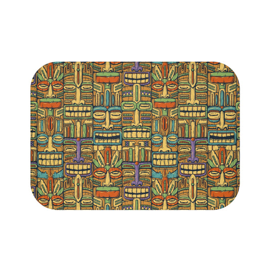 Tropical Tiki Bath Mat | Fun and Colorful Bathroom Decor / Colorful Tiki Party