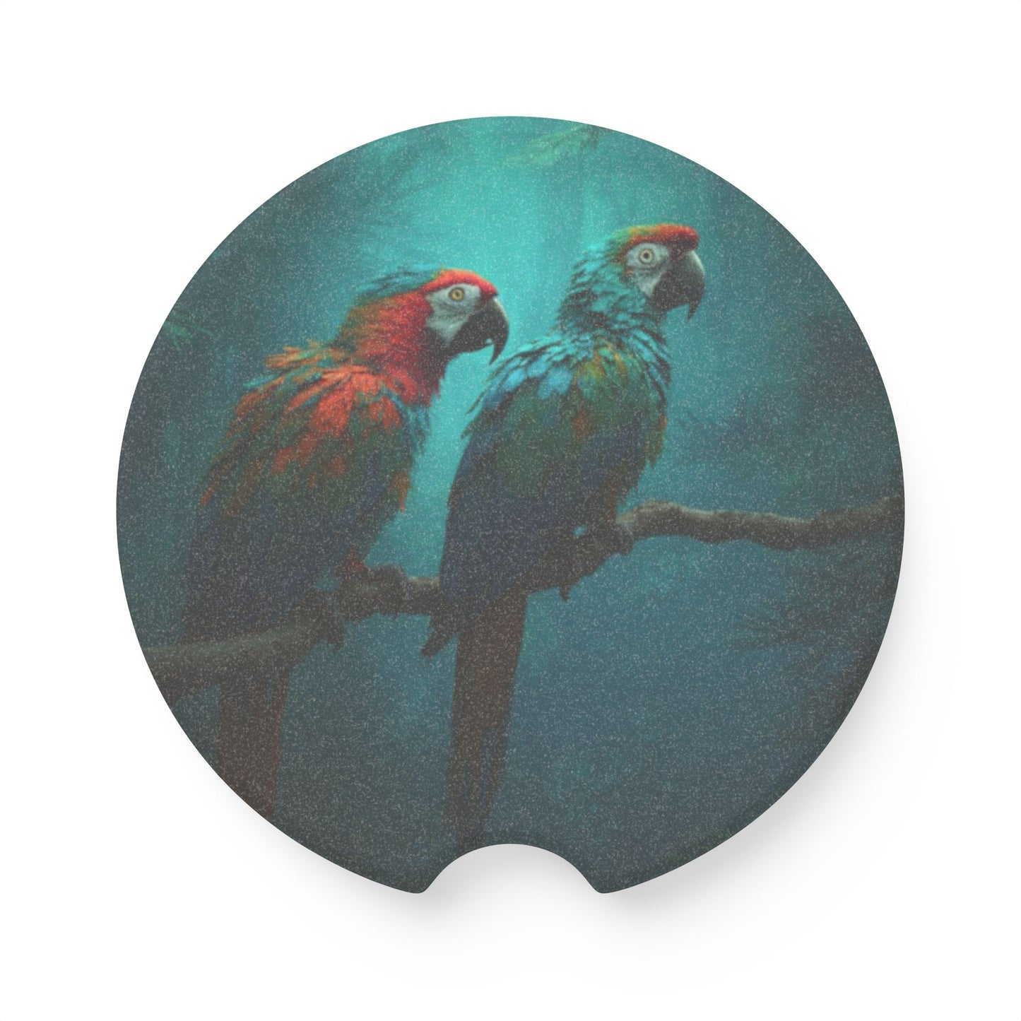 Soapstone Car Coaster - Parrot Friends