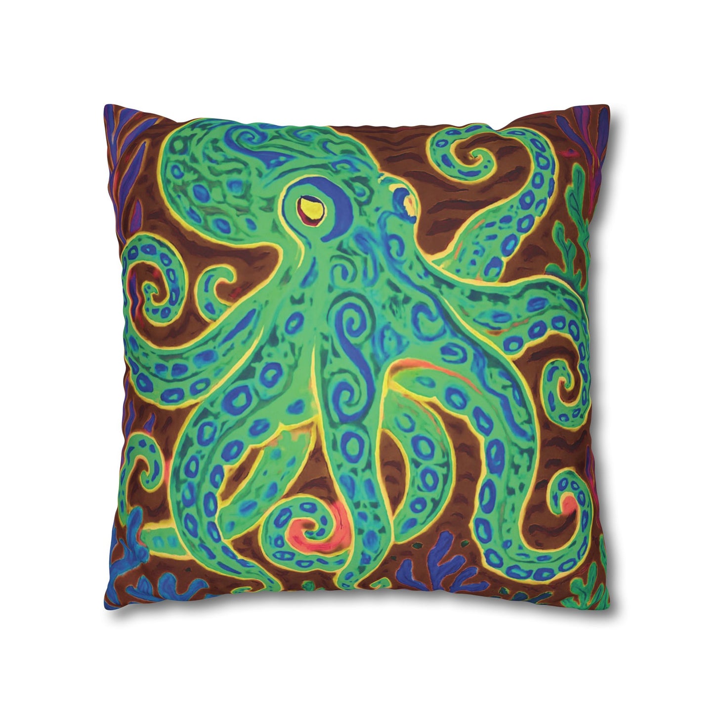 Faux Suede Square Pillowcase - Gamma Kraken Joe
