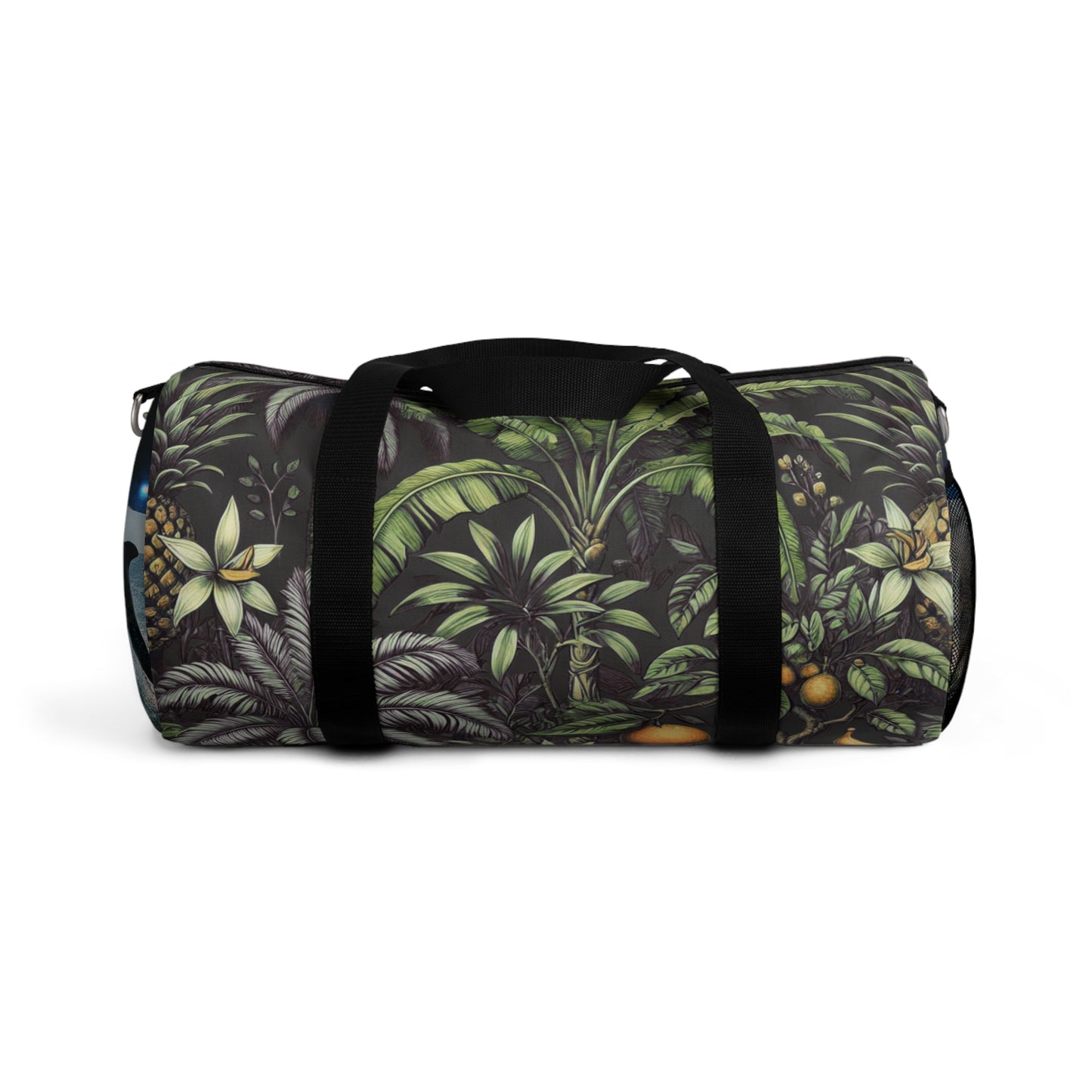 Tropical Duffel Bag - Perfect for Travel and Gym / Tropical Fruit, Black