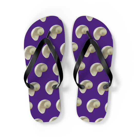 Flip Flops - White Nautilus Shell, purple