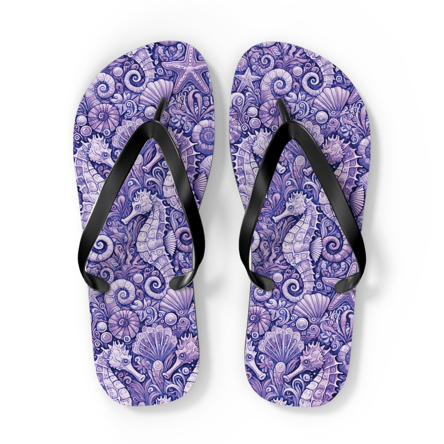 Flip Flops - Seahorses/Amethyst