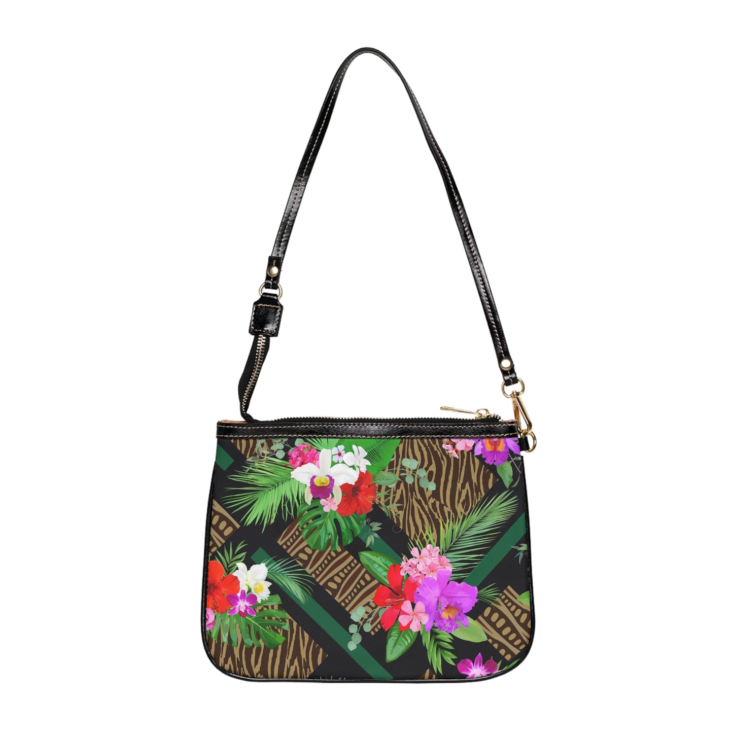 Tropical Floral Small Shoulder Bag | Stylish Summer Crossbody Purse / Tiki Orchids