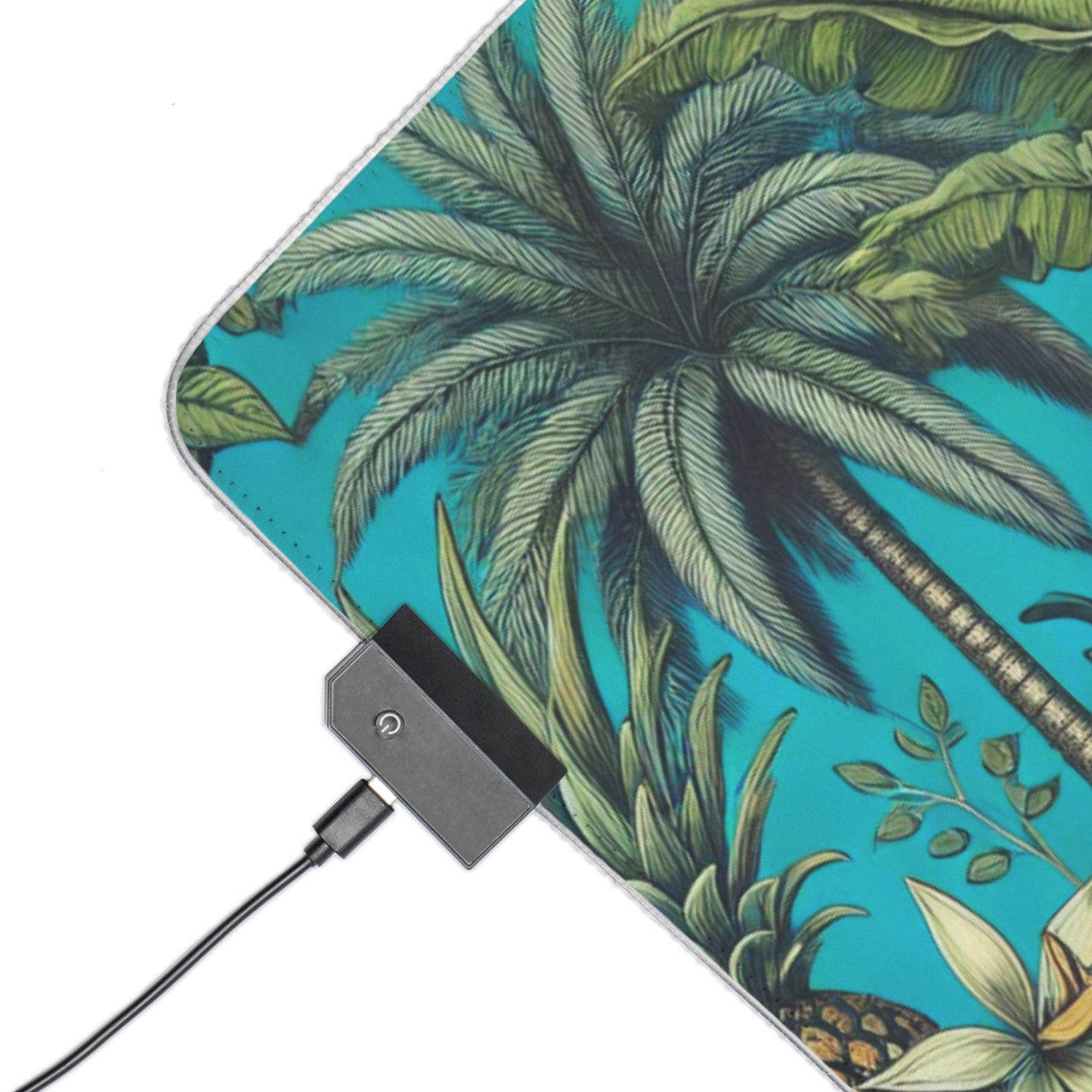 LED Gaming Mouse Pad With Vibrant RGB Lighting, 4 Sizes / Tropical Fruit, Turquoise