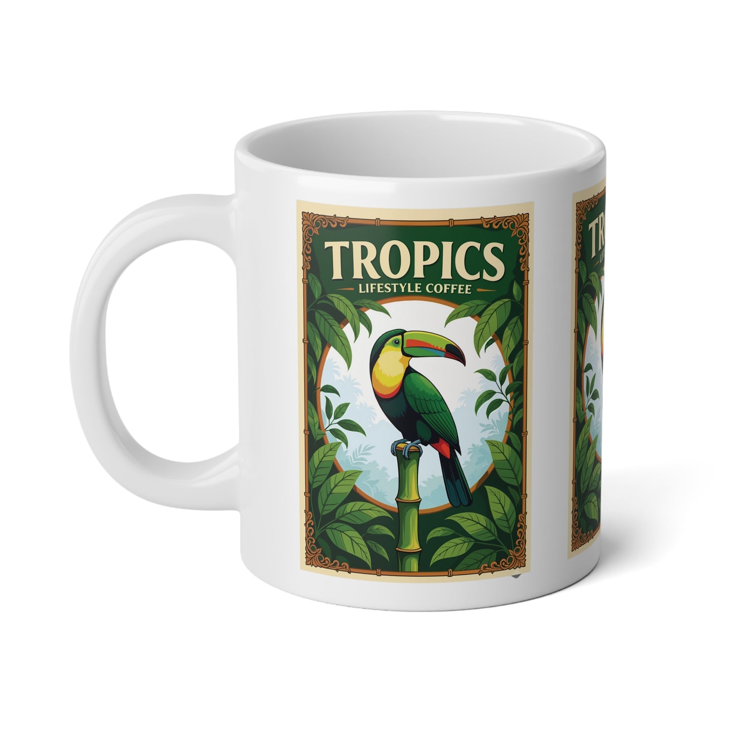 Jumbo Mug, 20oz, Parrot Poster TLCoffee Logo | Tropical Coffee Cup