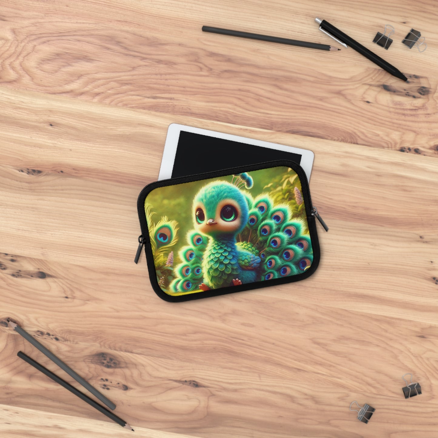Tropical Laptop Sleeve, 5 Sizes - Perfect for Rainforest Lovers & Students / Baby Peacock