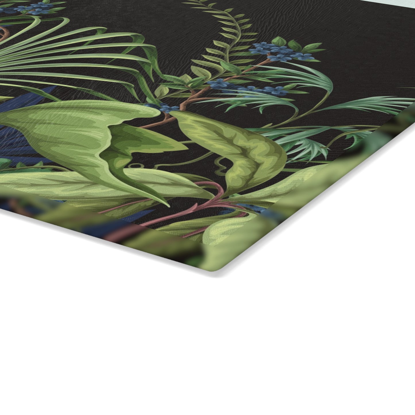 Glass Cutting Board, 2 sizes - Midnight Jungle