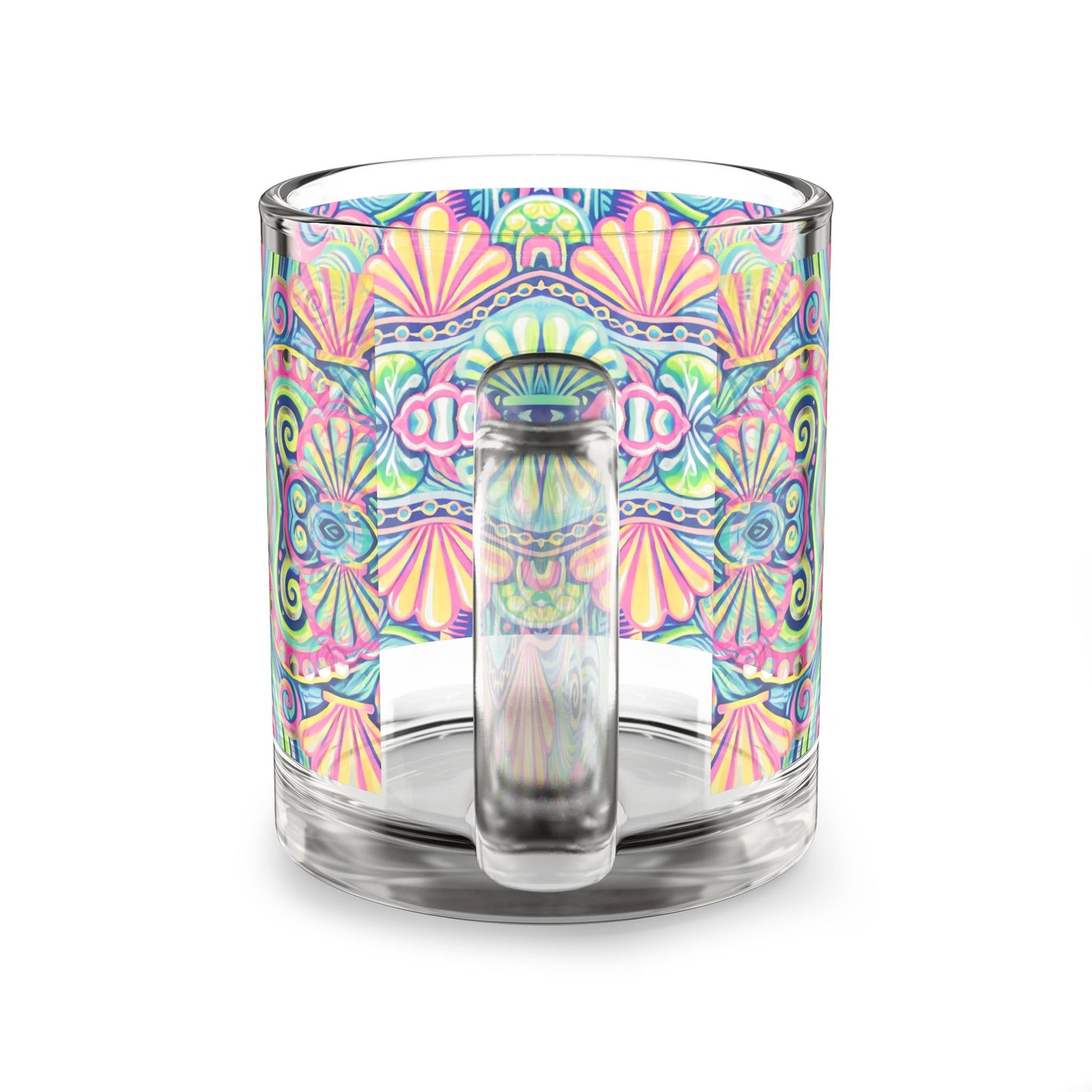 Tropical Glass Mug - 10oz Coffee Cup / Kaleido Bay