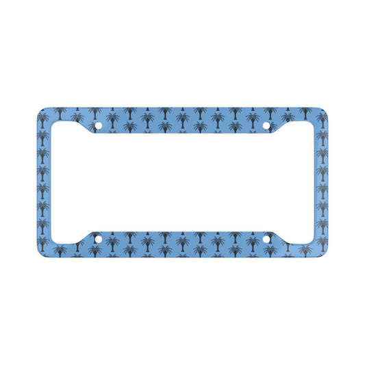 License Plate Frame - Stylized Palm Tree, light blue