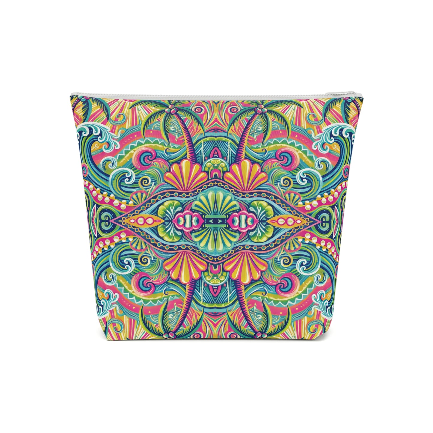 Tropical Cotton Cosmetic Bag, Makeup Pouch, 5 Sizes / Kaleido Bay