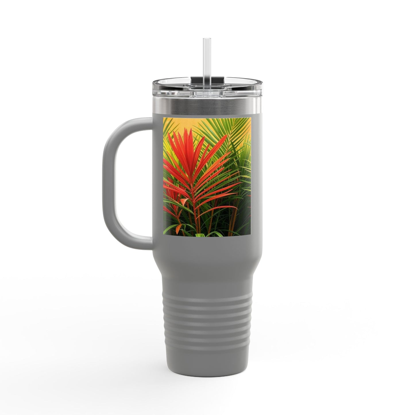 Red Flame Palms Insulated Travel Mug - 40oz - Perfect for Outdoor Adventures
