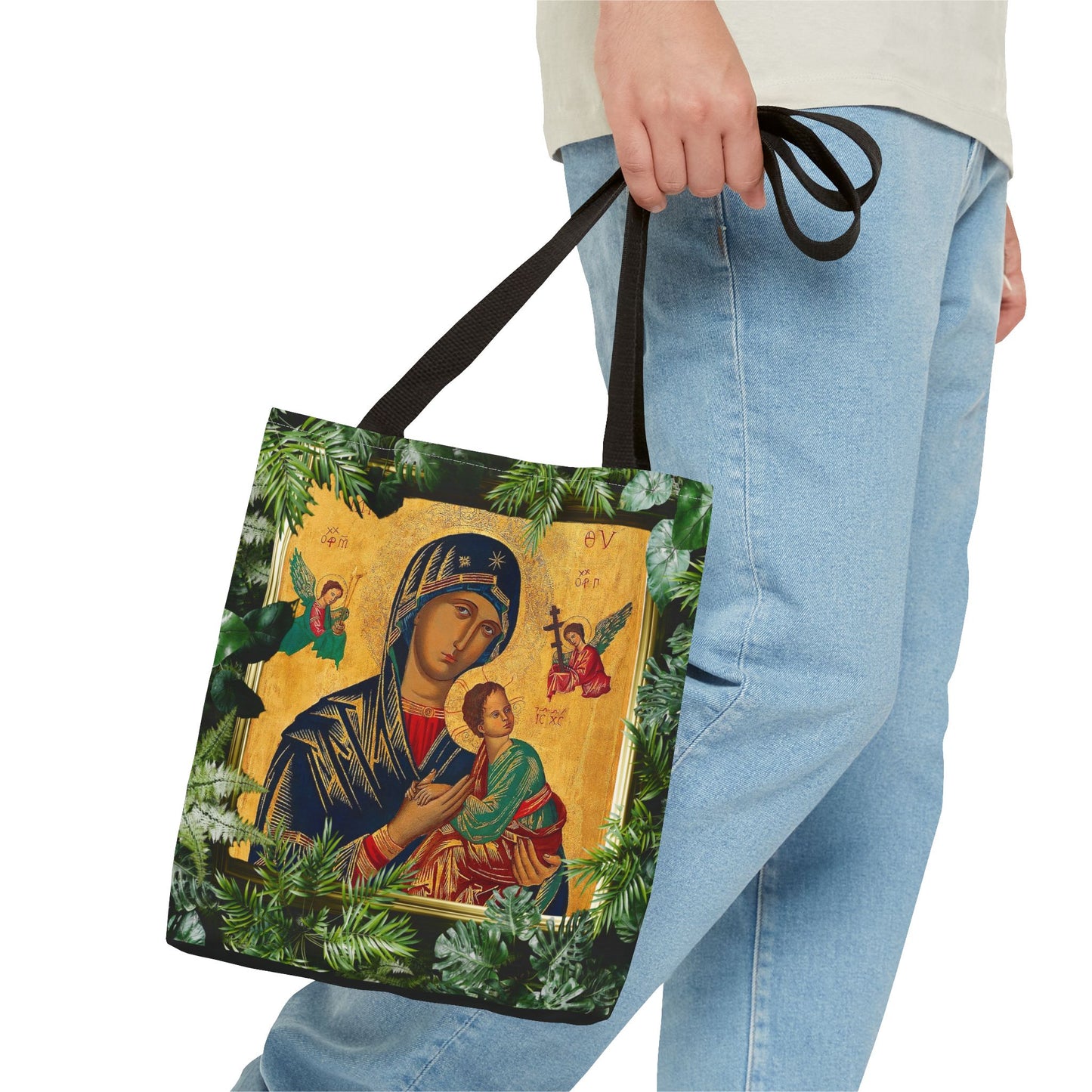 Religious Our Lady of Perpetual Help Tropical Tote Bag - 3 Sizes