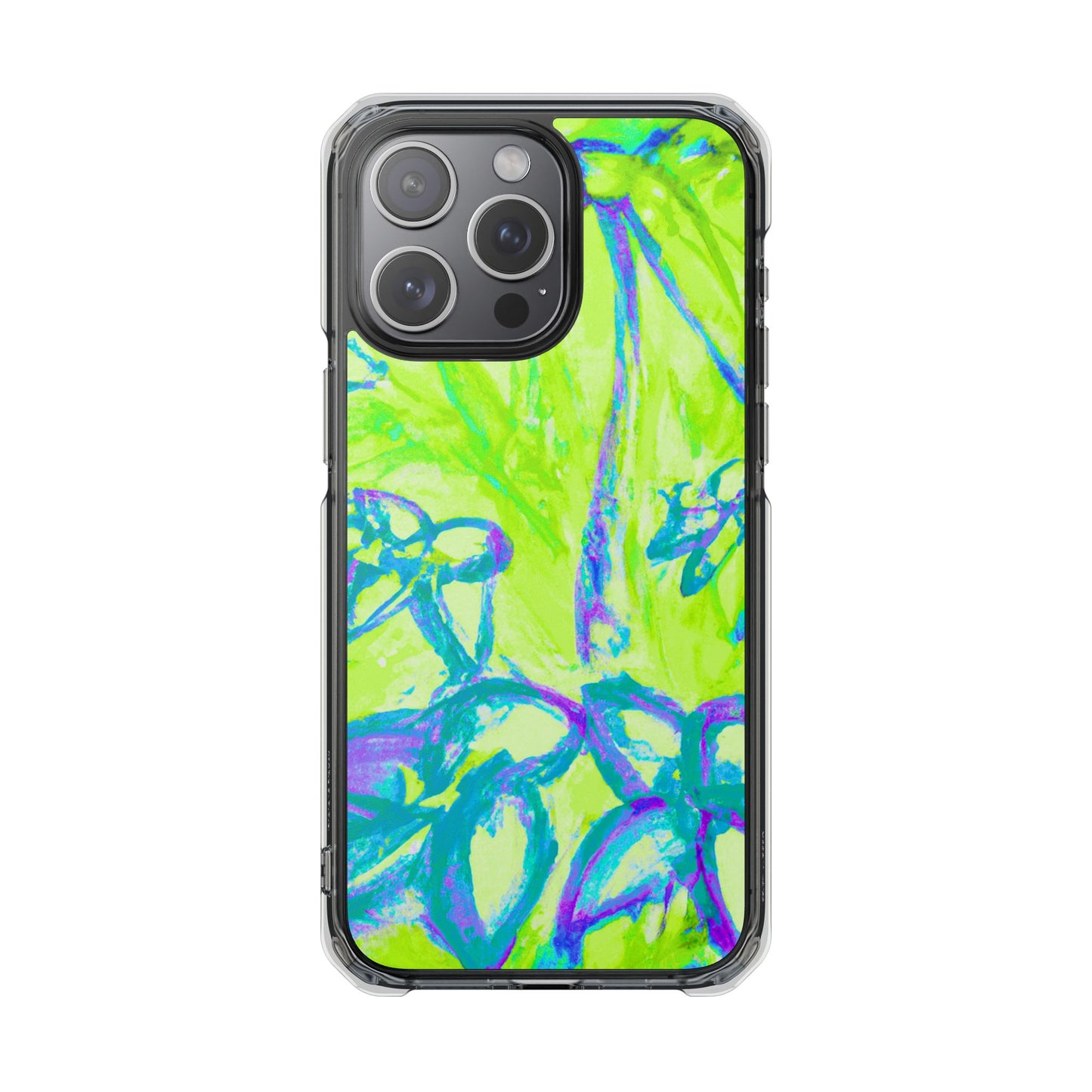 Tropical Doodles/Lime Magnetic Clear Phone Case, Many Models