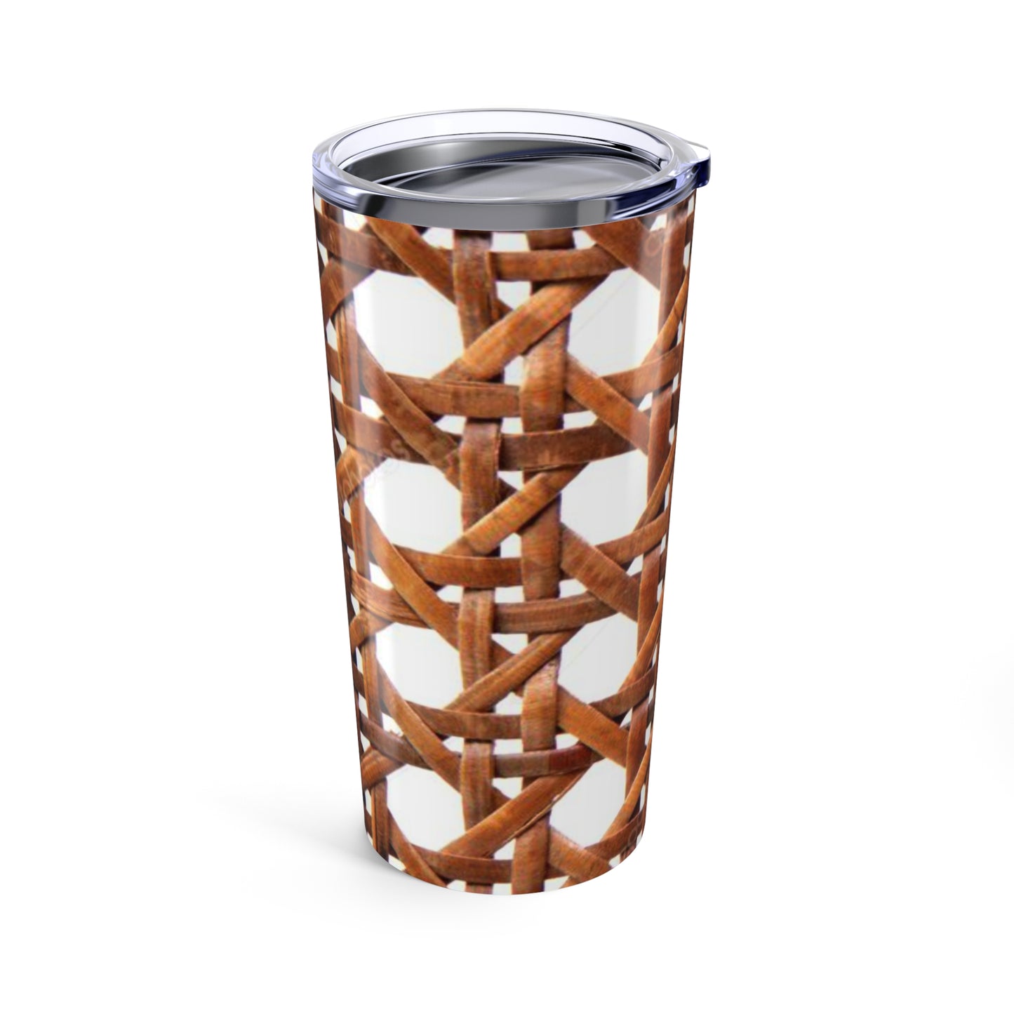 20oz Tropical Glossy Tumbler, Stainless Steel / Brown Wicker