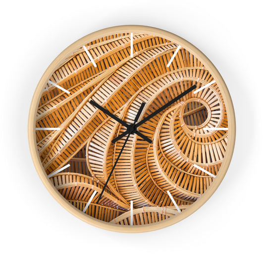 Natural Bamboo Spiral Wall Clock - Perfect for Garden Lovers