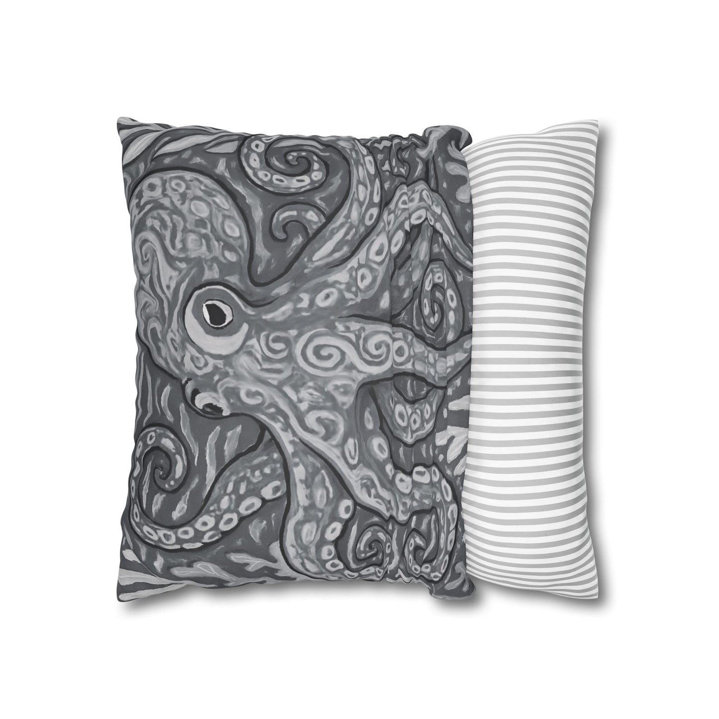 Faux Suede Square Pillowcase - Noir Kraken Joe