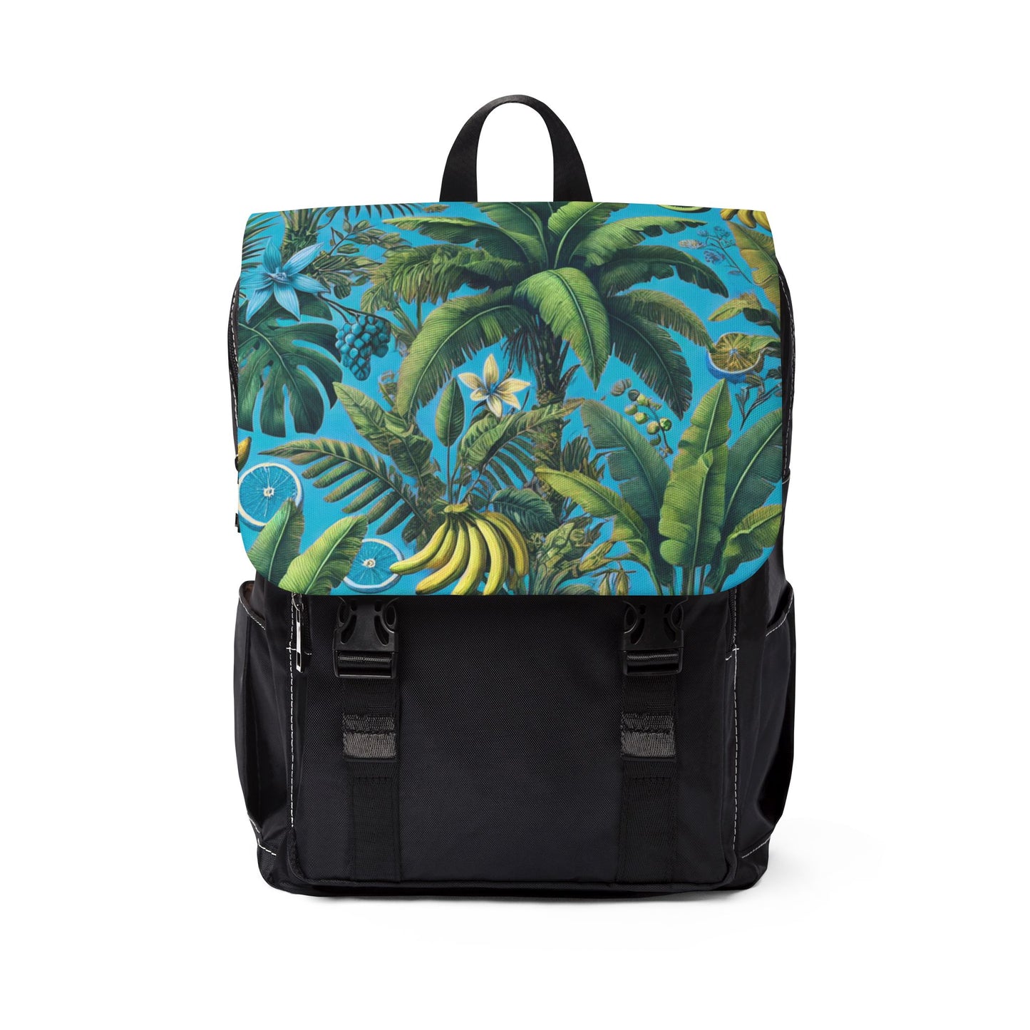 More Tropical Fruit/Aqua Blue Casual Backpack - Perfect for Everyday Adventures