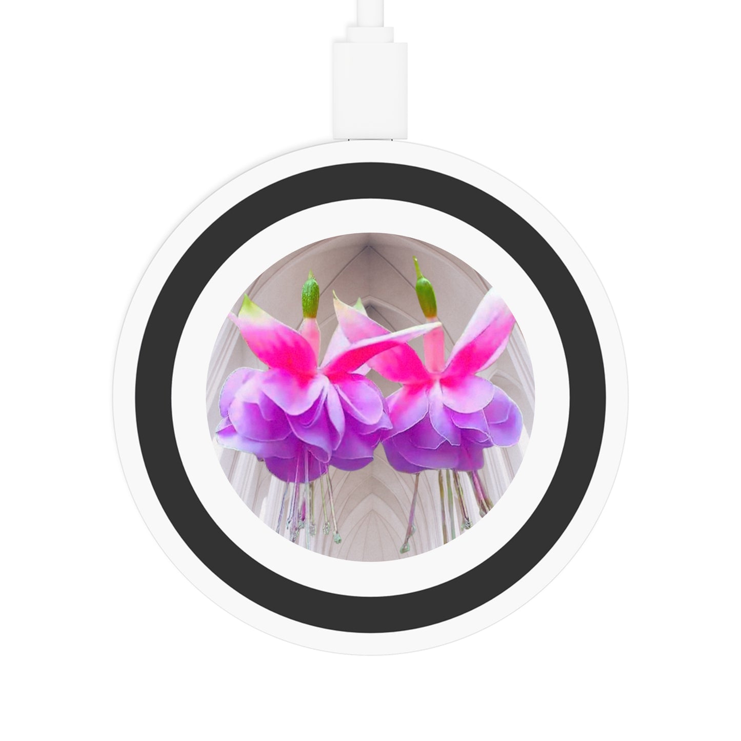 Quake Wireless Charging Pad - Two Pink Fuchsias / Gothic