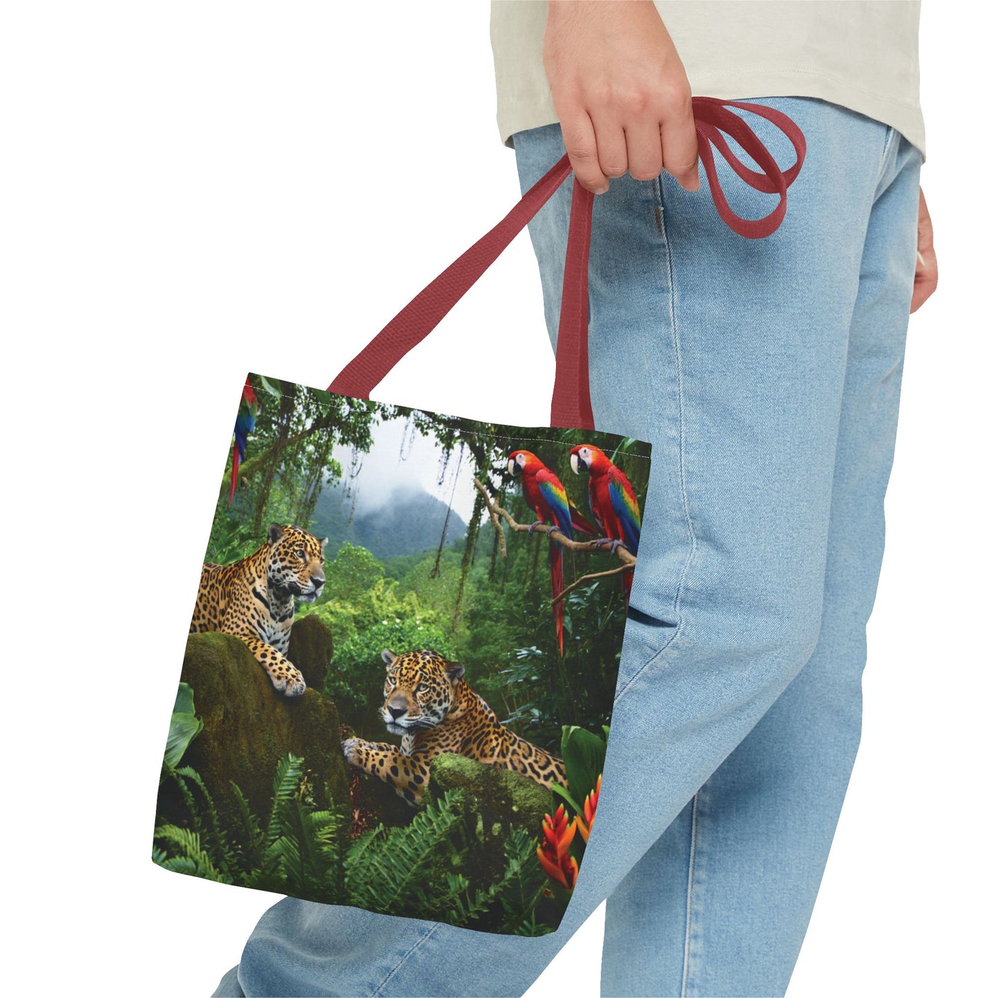 Jaguars and Parrots Tote Bag - 3 Sizes