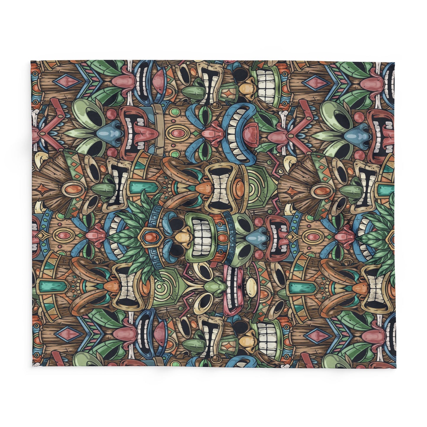 Tiki Legends Fleece Blanket - Colorful Tropical Design