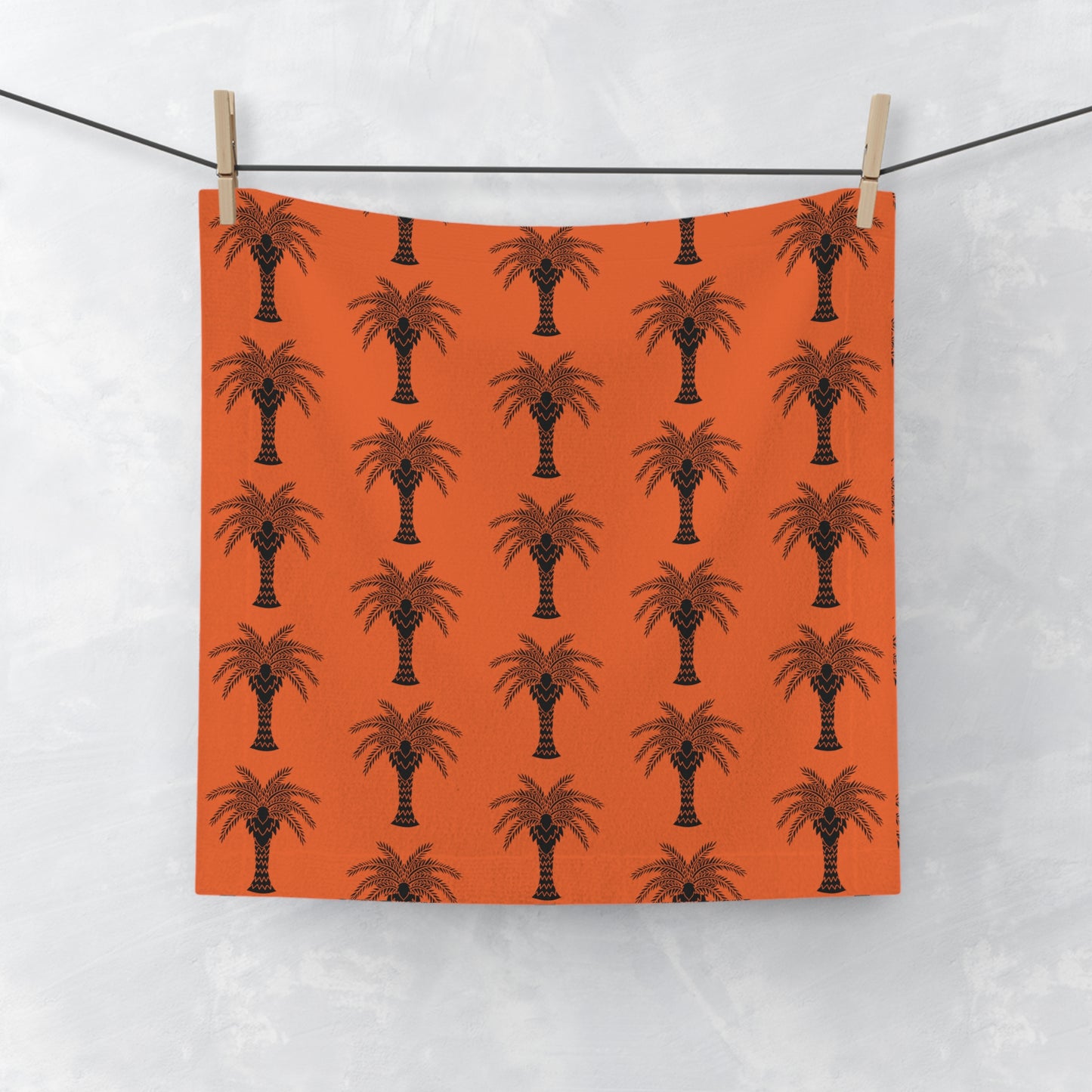 Face Towel - Stylized Palm orange