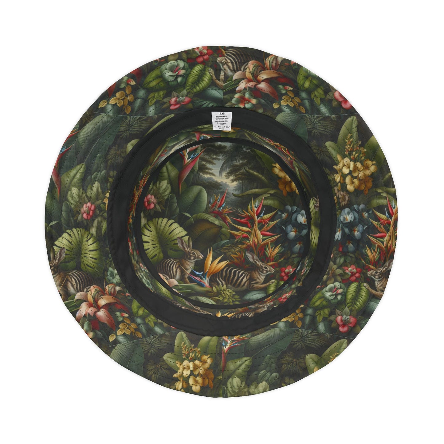 Tropical Polyester Bucket Hat, 2 Sizes - Rainforest Rabbit Outing