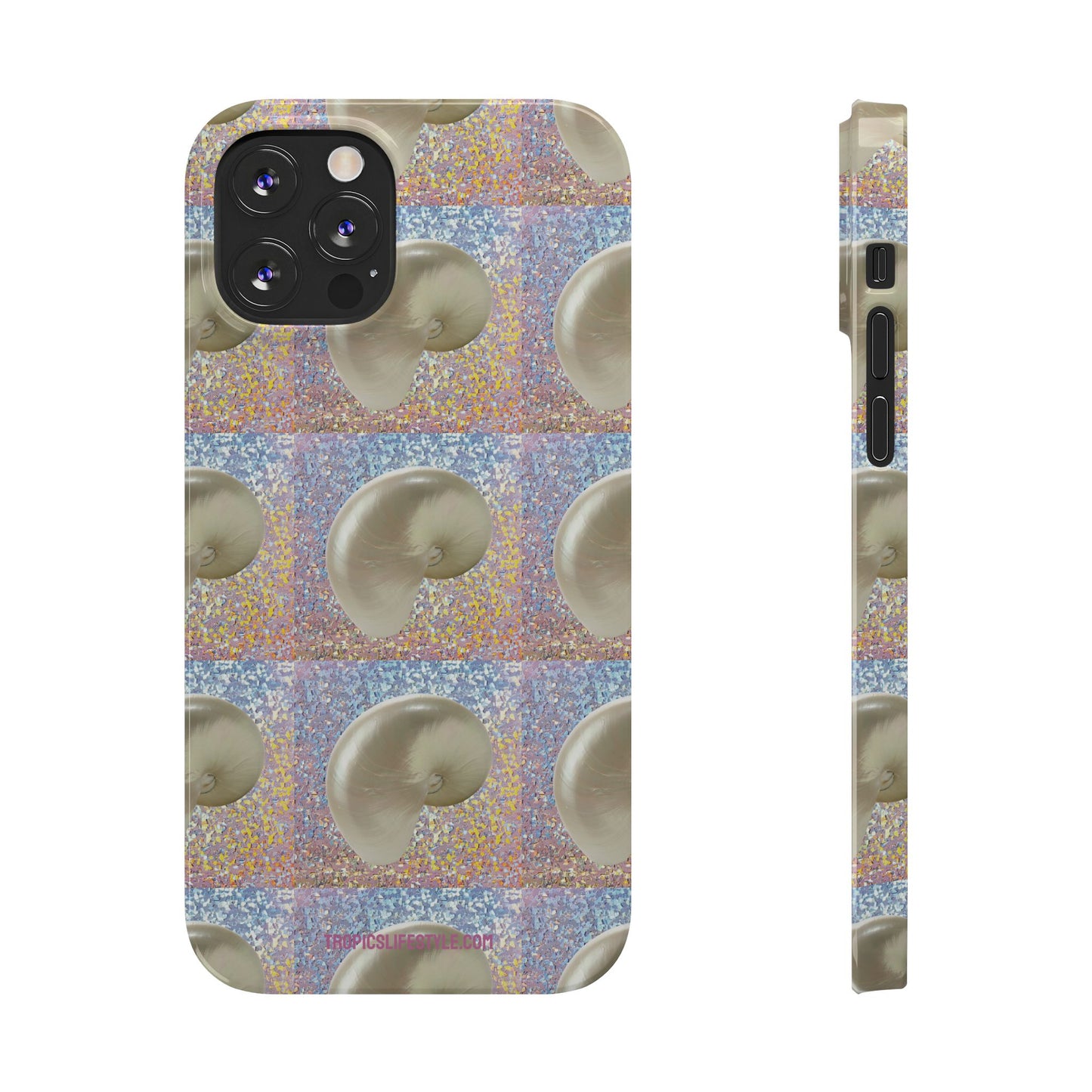 Slim Phone Cases - Disco White Nautilus