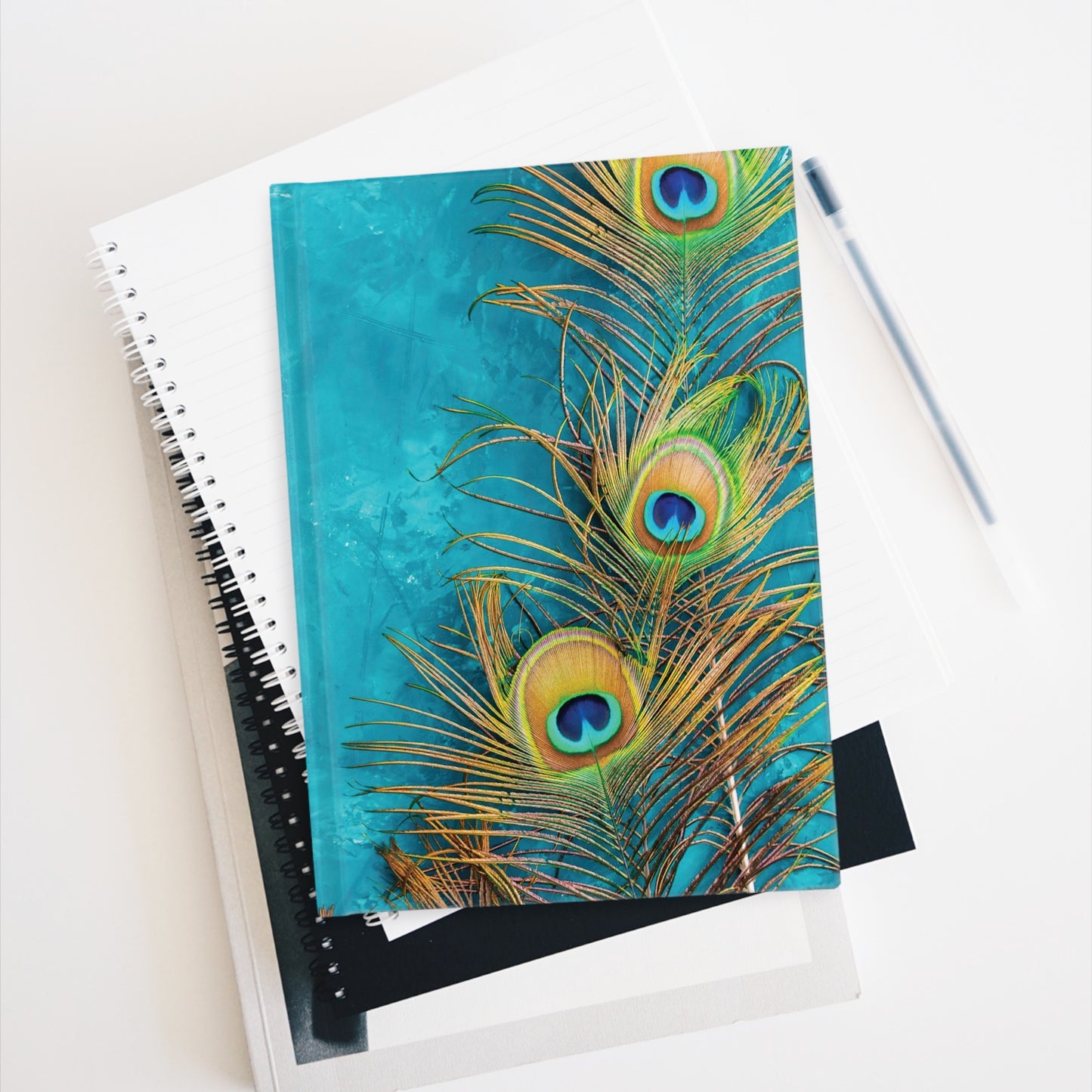 Peacock Turquoise Glow Journal - 5" x 7"