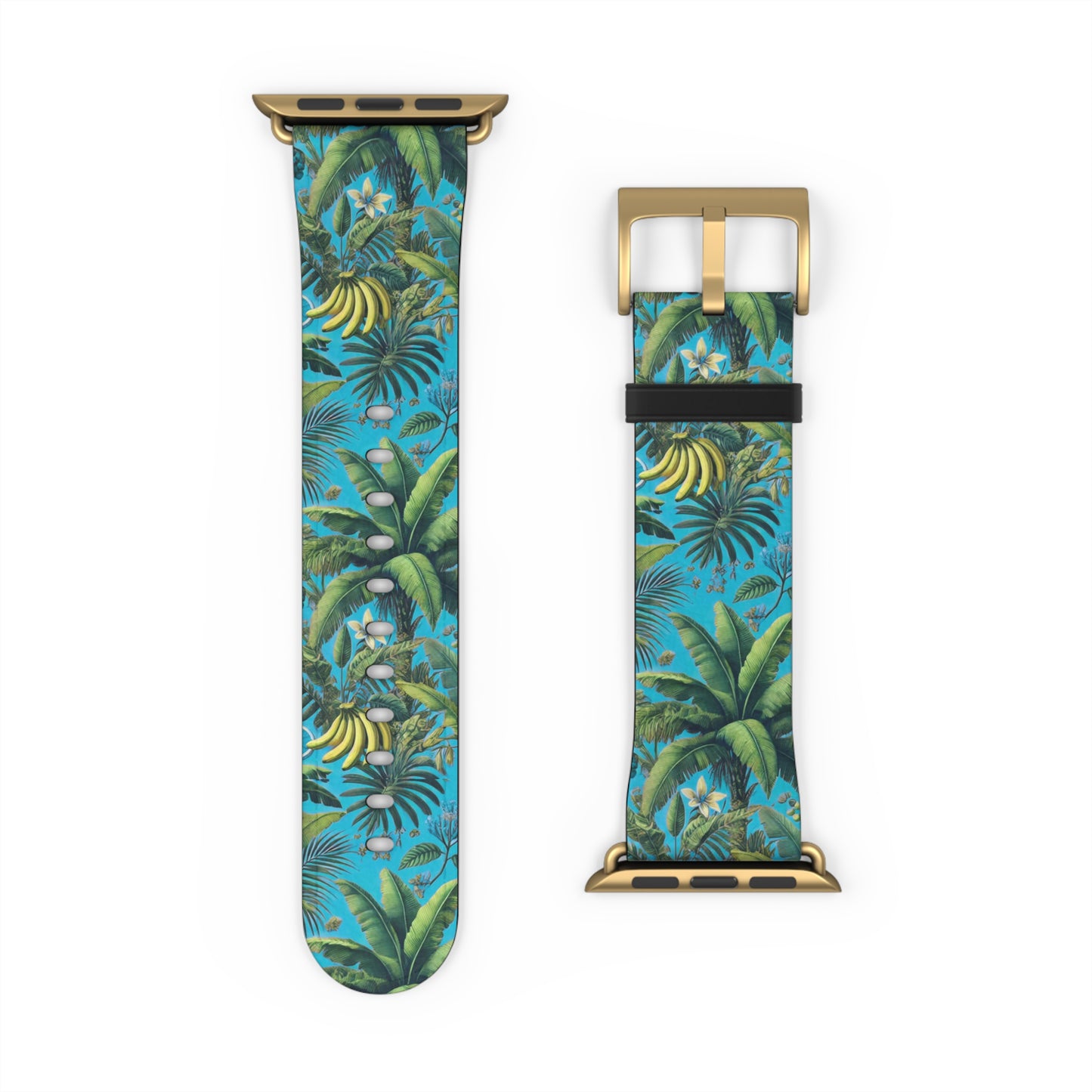 Apple Watch Band - Palms and More Tropical Fruit, Aqua Blue