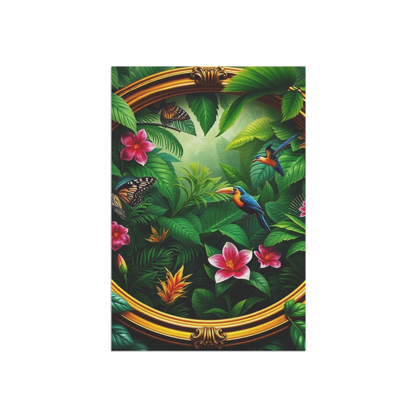 Tropical Garden Flag  - Perfect for Outdoor Decor / Framed Rainforest
