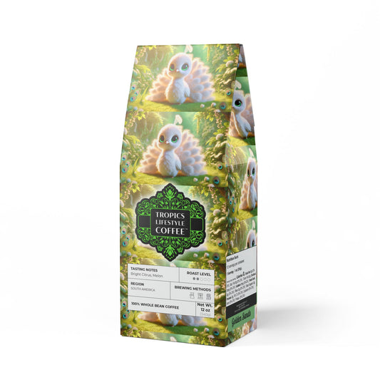 Golden Sands Single Origin™ Coffee (Light-Medium Roast) Specialty Grade / Baby White Peacock