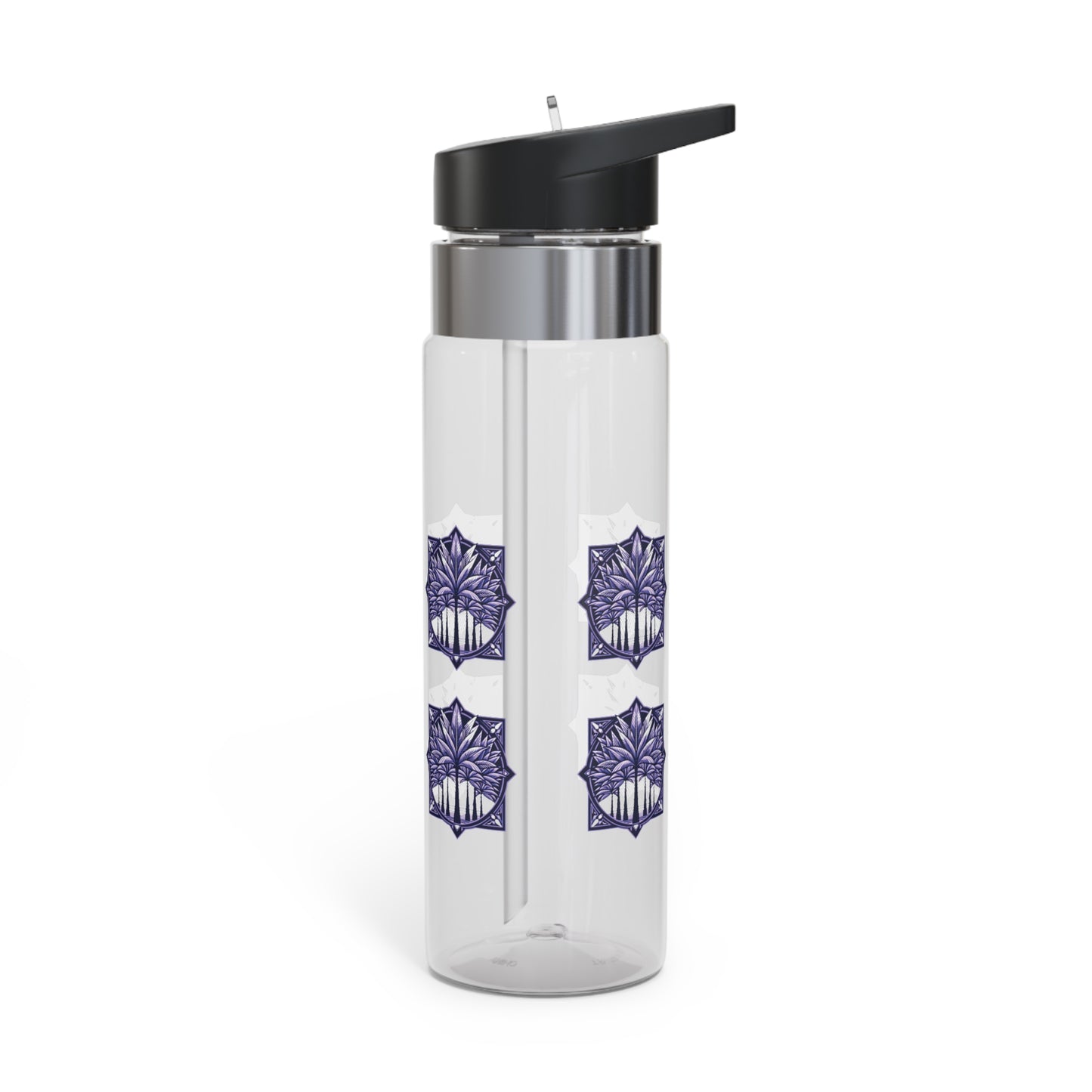 Tropical 20oz Tritan Sport Water Bottle -  Leakproof, Lightweight, BPA-Free / Deco Palms Purple