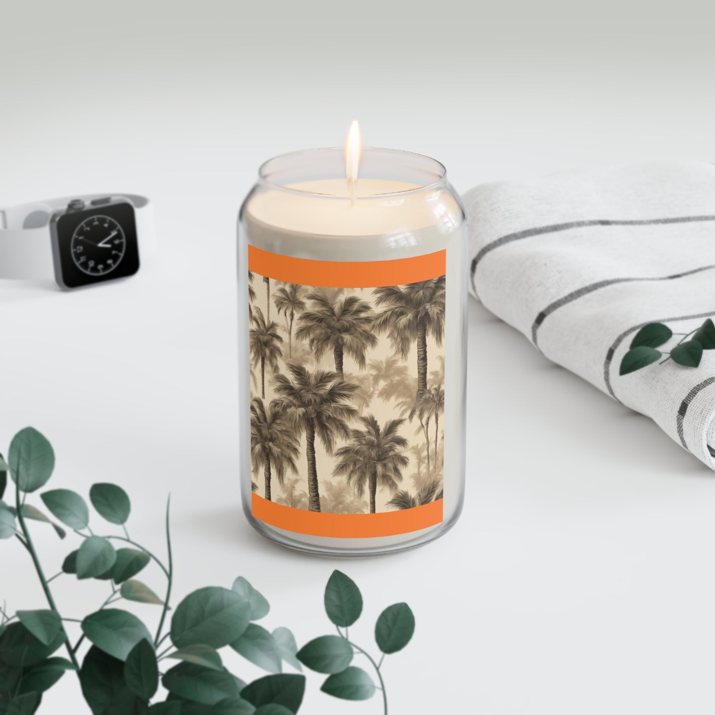 Scented Candle, 13.75oz - Lisa's Fluffy Palms, medium orange