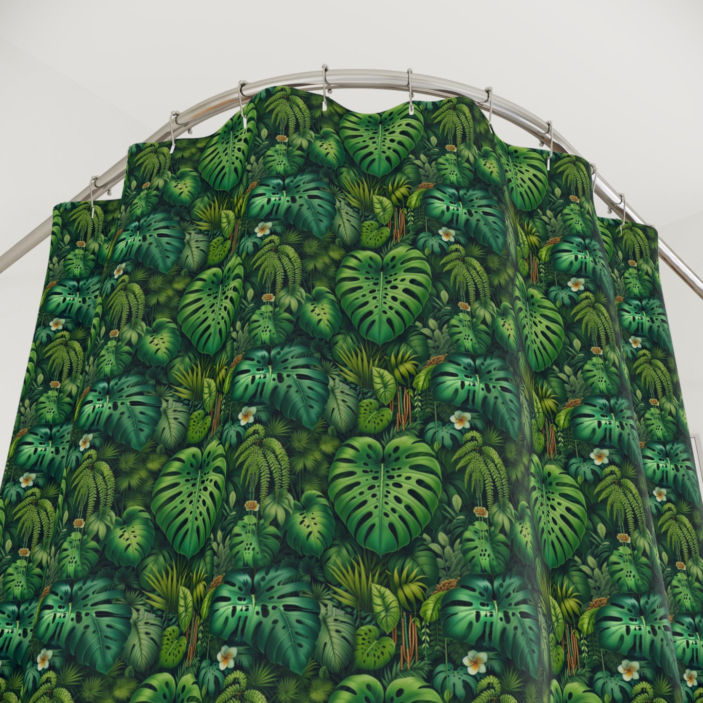 Tropical Shower Curtain - Rainforest Bathroom Decor / Rainforest Greenery