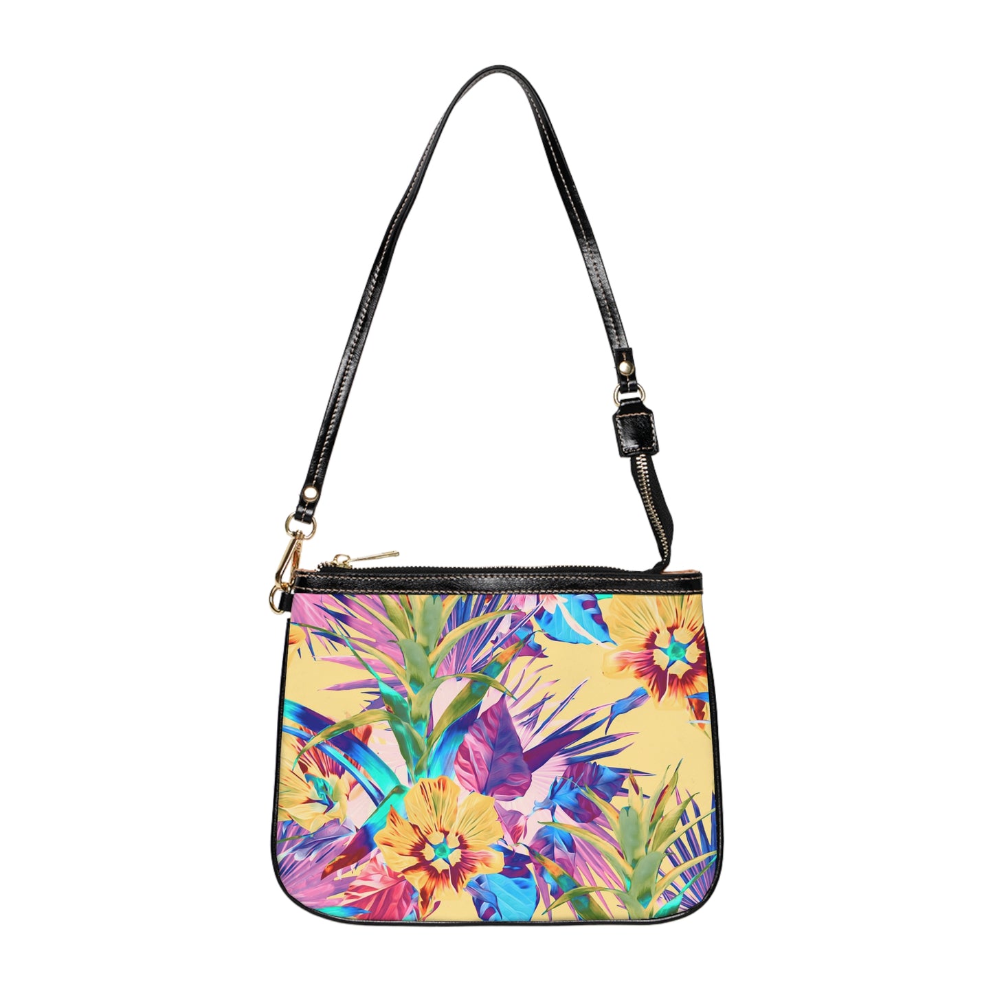 Tropical Small Shoulder Bag | Stylish Crossbody Purse / Plant-Palooza, orange sherbet