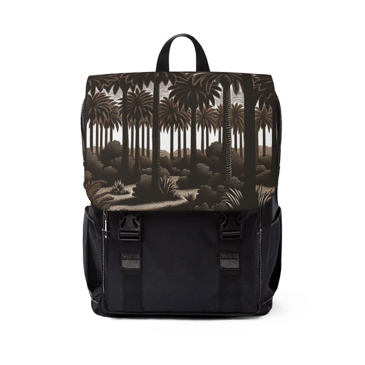 Tropical Unisex Casual Backpack - Perfect for Everyday Adventures / Woodcut Palm Grove