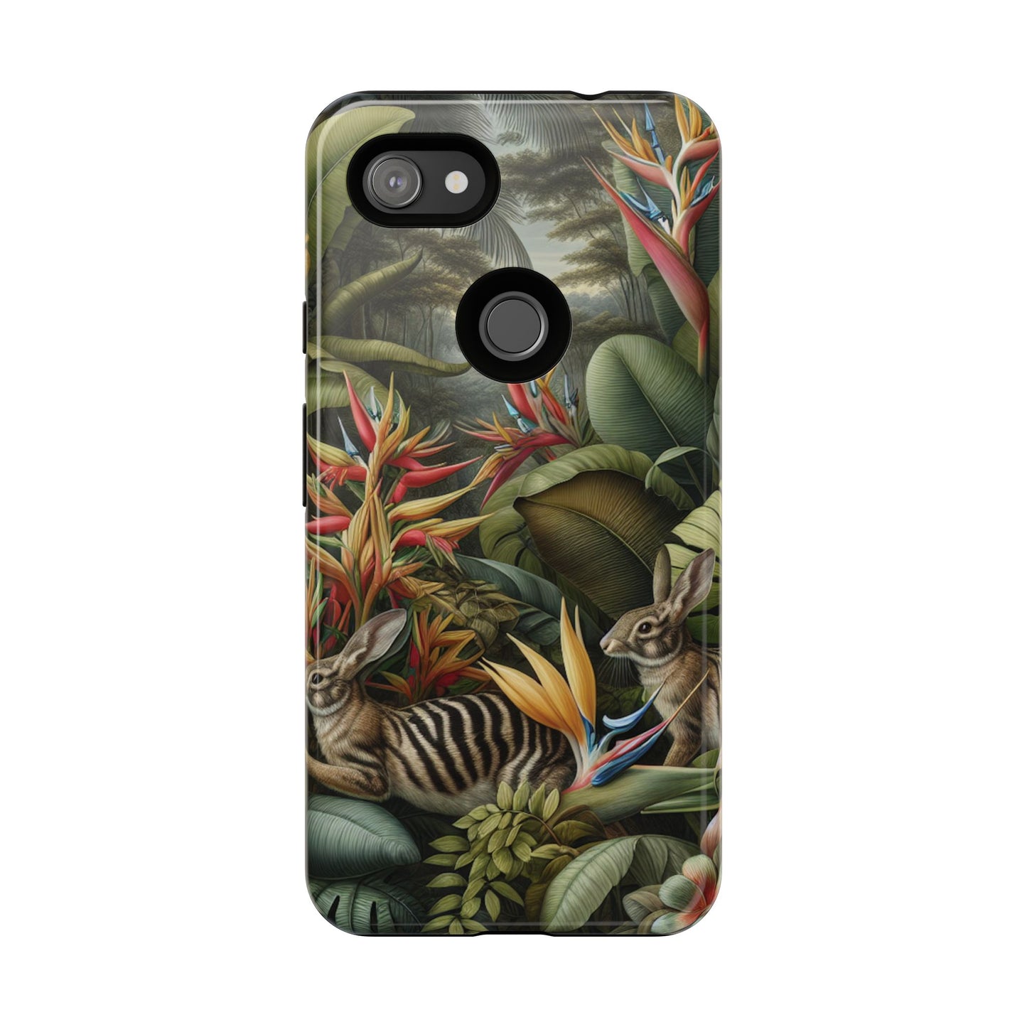 Rainforest Rabbit Outing Phone Case - Tough Cases with Summer Vibe