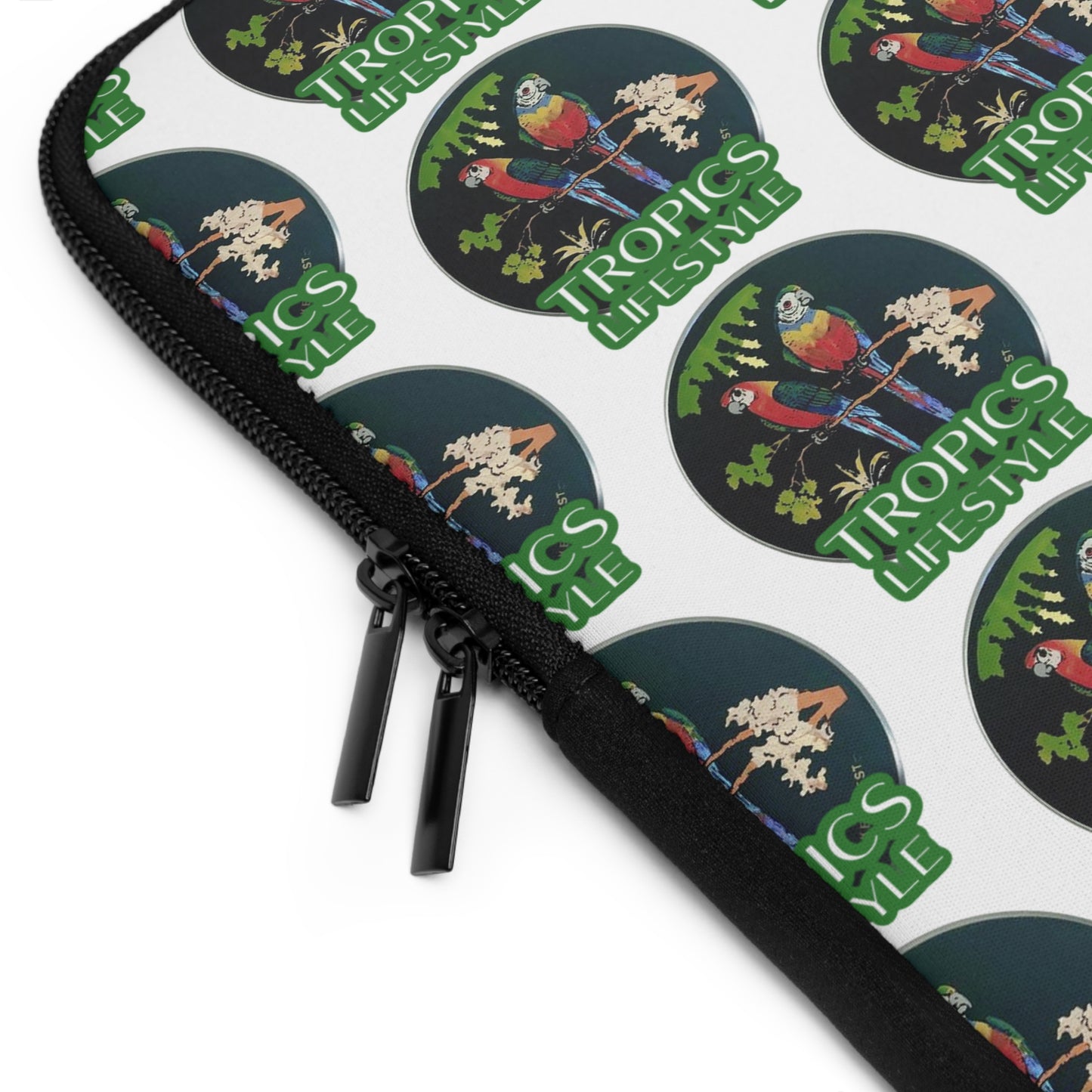 Tropical Laptop Sleeve, 5 Sizes - Perfect for Beach Lovers & Students / Two Brazilian Parrots