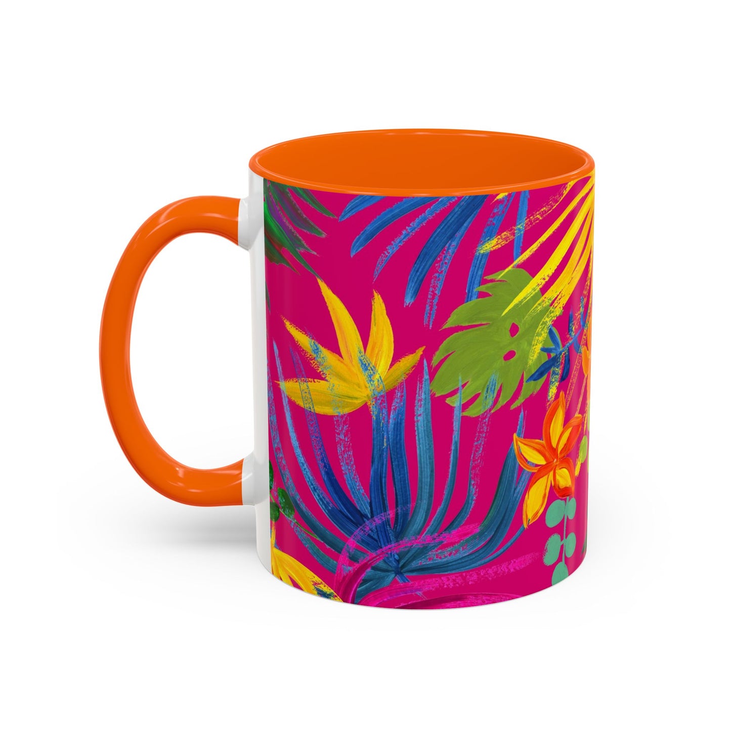 Accent Coffee Mug | Tropical-Inspired Drinkware / Exotic Flora