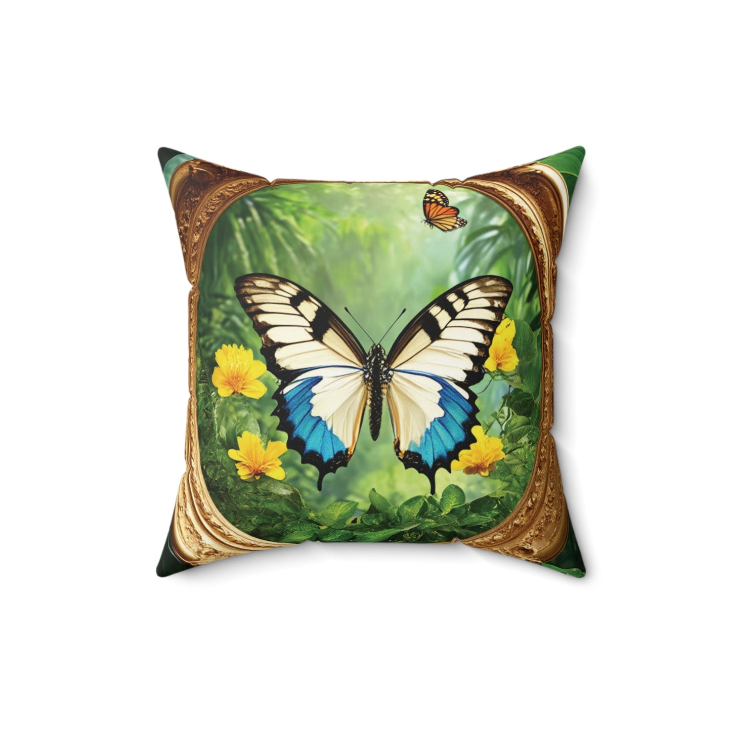 Decorative Pillow - Accent Cushion, 4 Sizes / Framed Swallowtail Butterfly