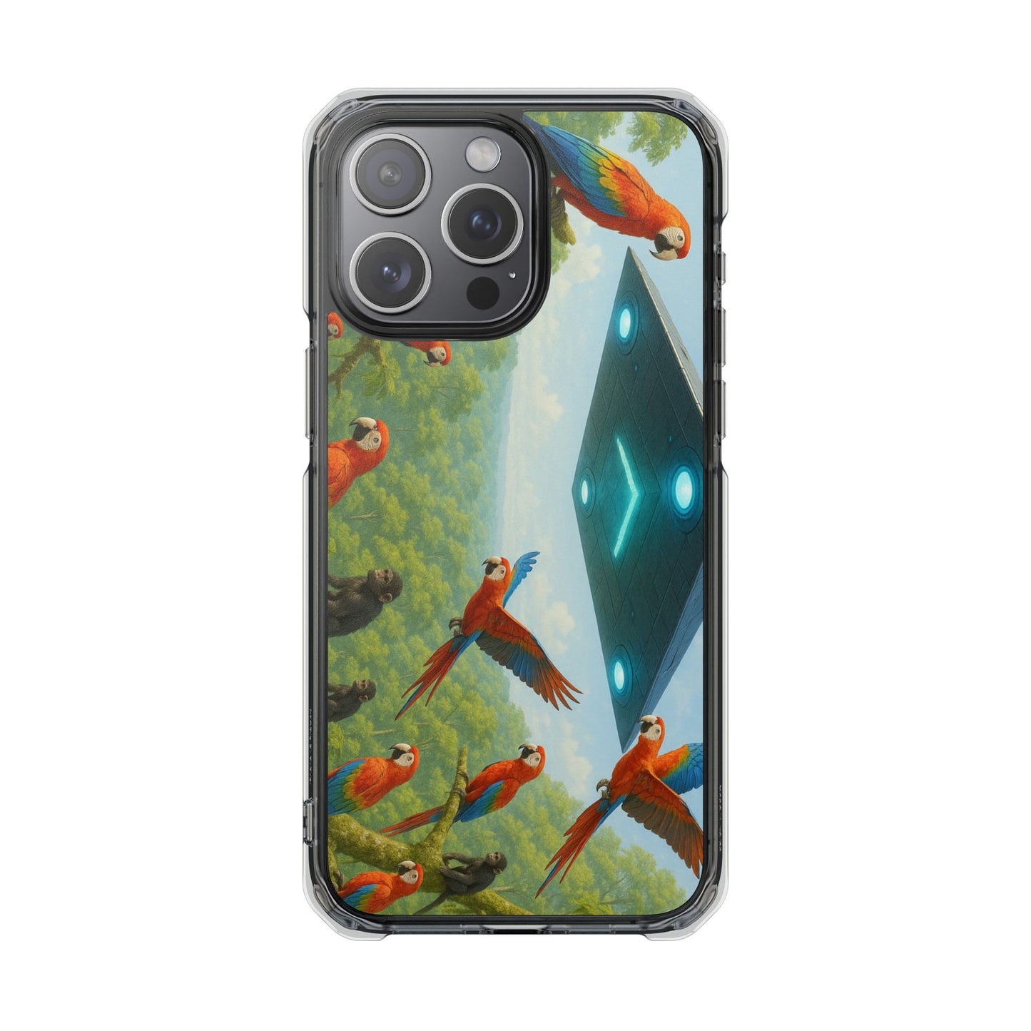 UFO and Macaws Magnetic Clear Phone Case, Many Models