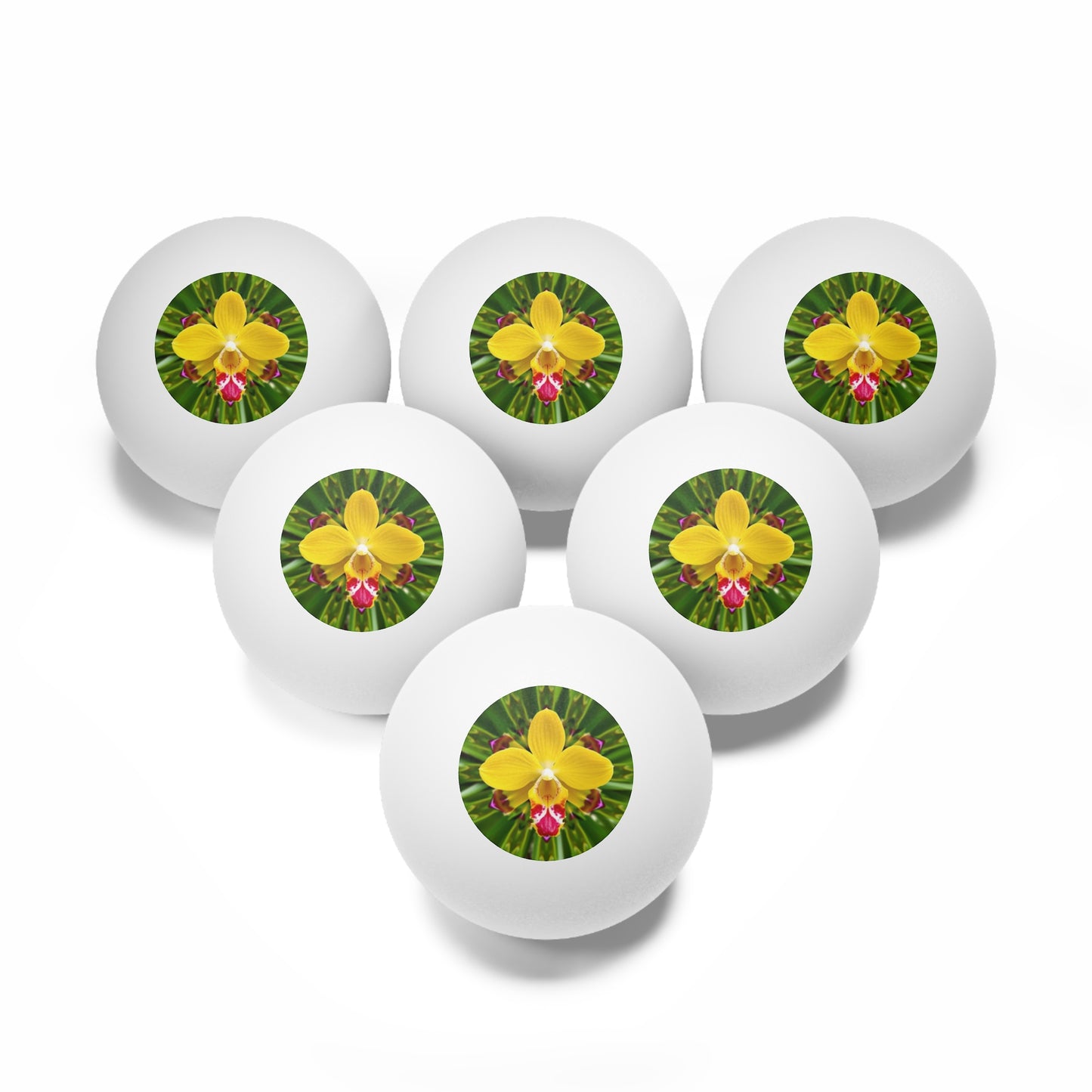 Tropical Paradise Ping Pong Balls - 6 Pack with Kaleidoscope Orchid